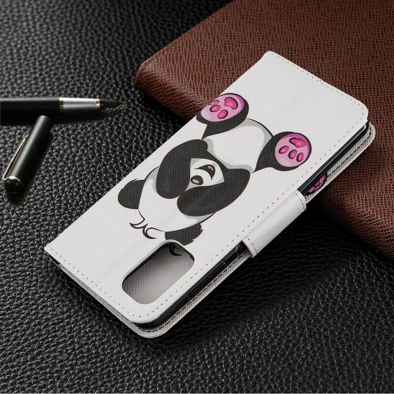 Capa Folio Para Samsung Galaxy A41 Panda Divertido