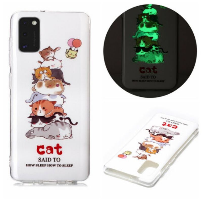 Capa Para Samsung Galaxy A41 Gatos Fluorescentes