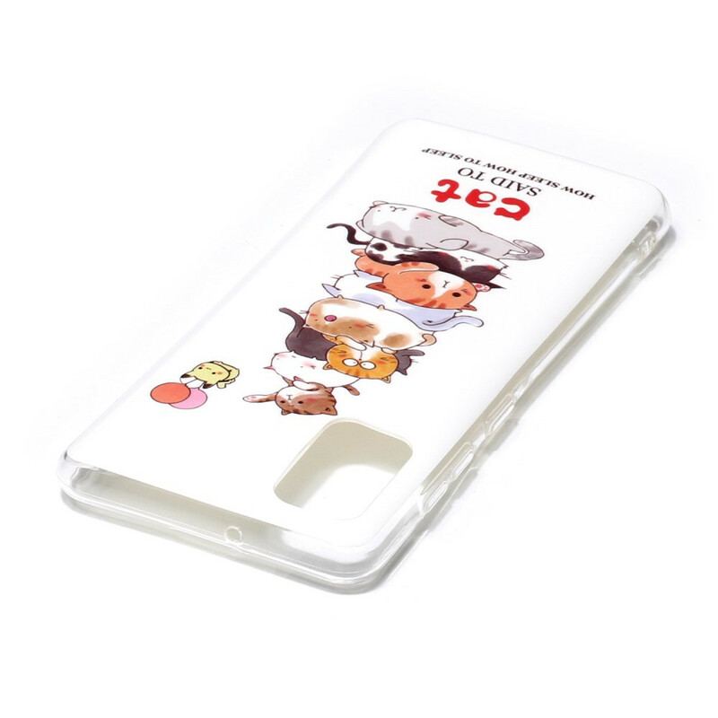 Capa Para Samsung Galaxy A41 Gatos Fluorescentes