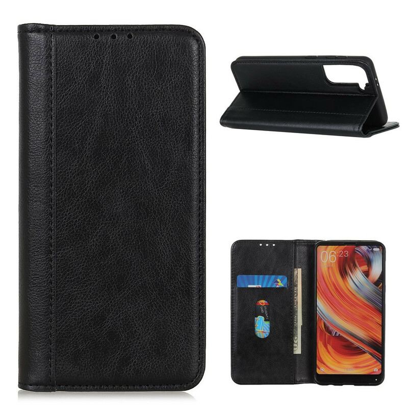 Capa De Celular Para Samsung Galaxy S21 5G Flip Couro Litchi Elegance Dividido