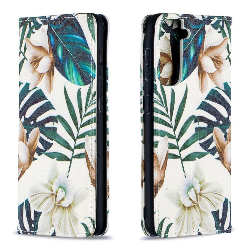 Capa De Celular Para Samsung Galaxy S21 5G Flip Folhas