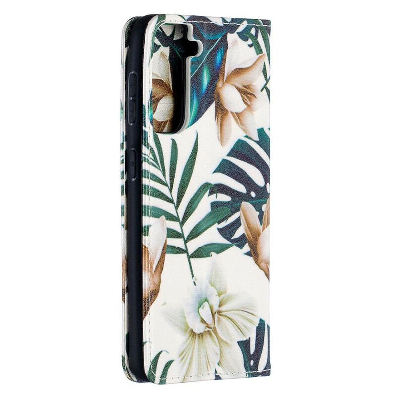 Capa De Celular Para Samsung Galaxy S21 5G Flip Folhas