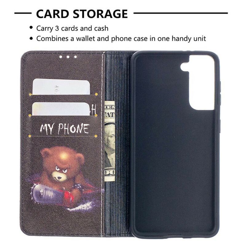 Capa De Celular Para Samsung Galaxy S21 5G Flip Urso Perigoso