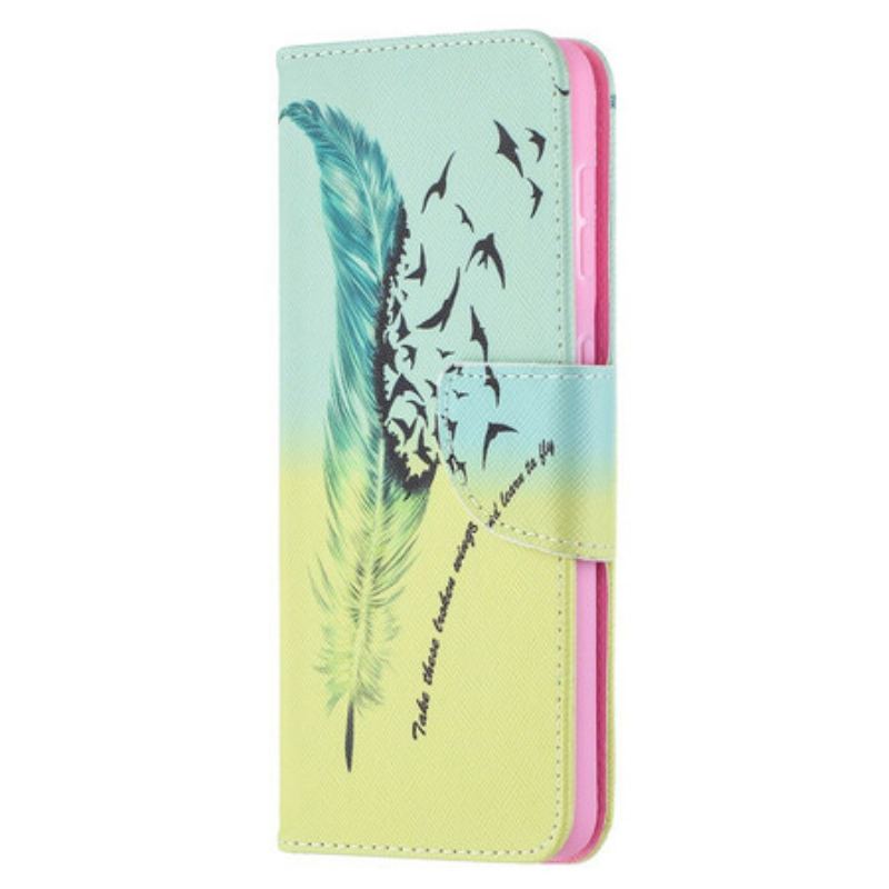 Capa De Couro Para Samsung Galaxy S21 5G Aprender A Voar