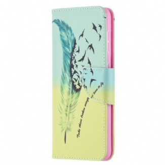 Capa De Couro Para Samsung Galaxy S21 5G Aprender A Voar