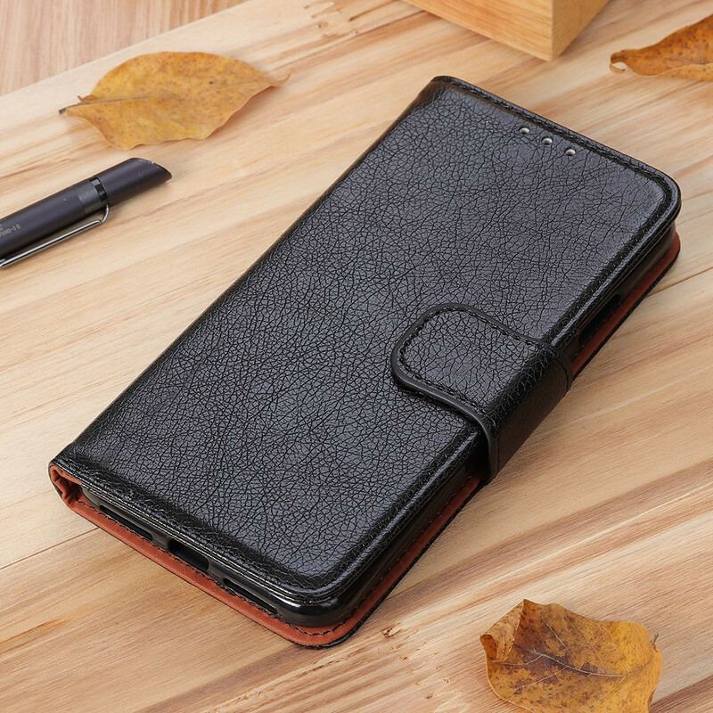 Capa De Couro Para Samsung Galaxy S21 5G Couro Napa Rachado