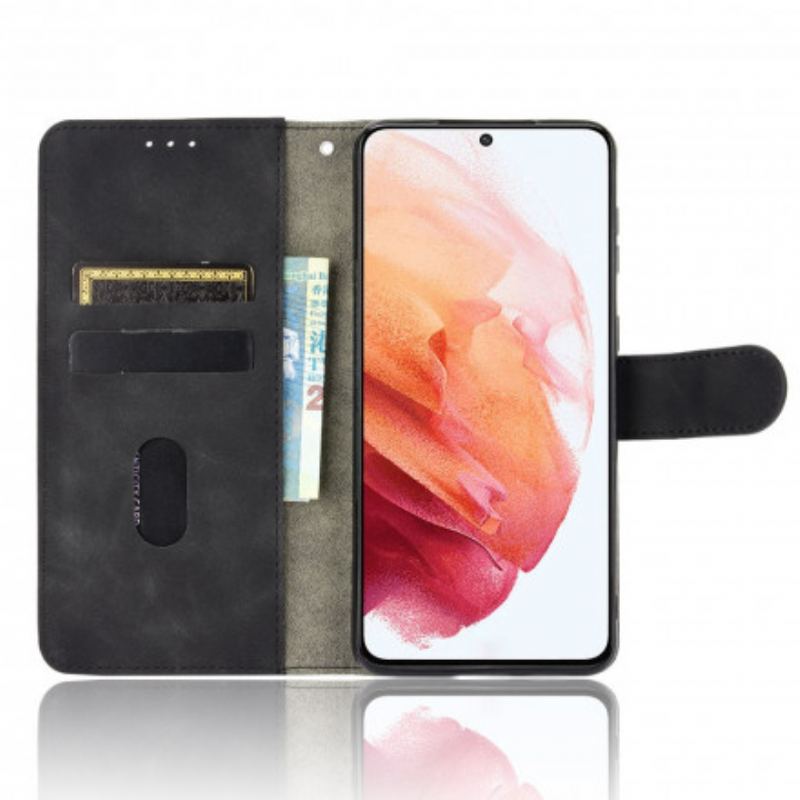 Capa De Couro Para Samsung Galaxy S21 5G Toque De Pele