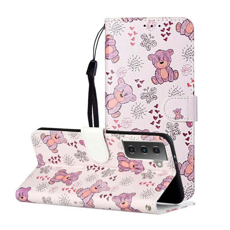 Capa Flip Para Samsung Galaxy S21 5G Apenas Ursos