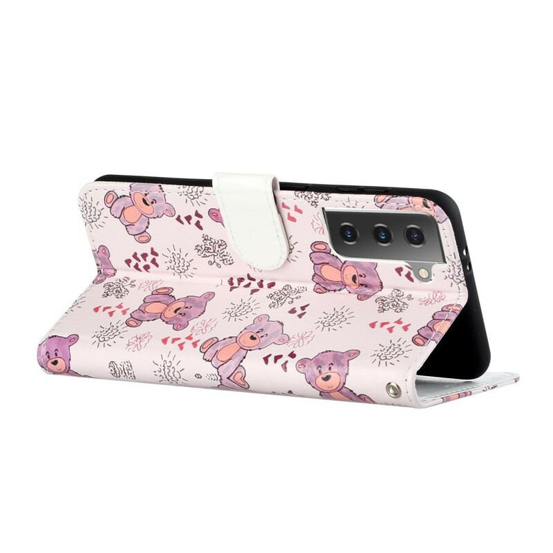 Capa Flip Para Samsung Galaxy S21 5G Apenas Ursos