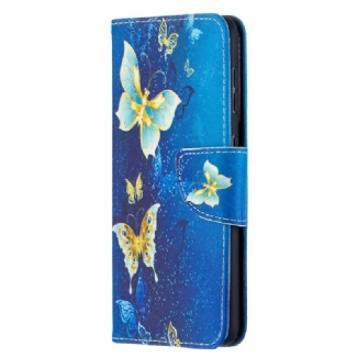 Capa Flip Para Samsung Galaxy S21 5G Borboletas Reis