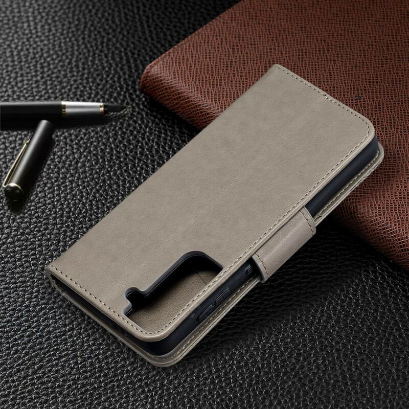 Capa Flip Para Samsung Galaxy S21 5G Borboletas Voando Com Cordão