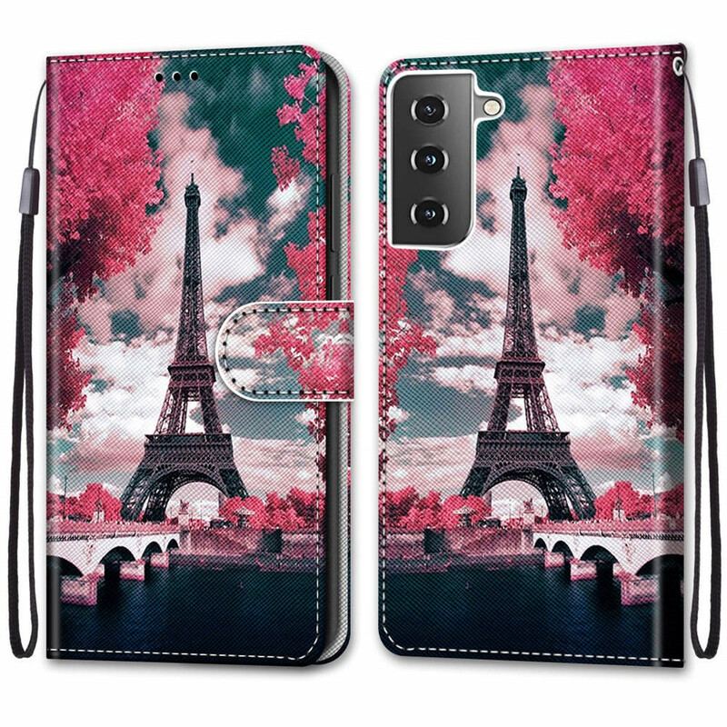 Capa Flip Para Samsung Galaxy S21 5G Paris Em Flor