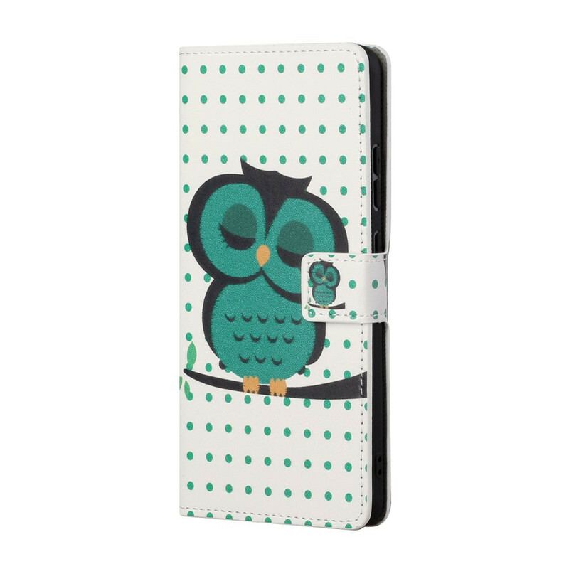 Capa Folio Para Samsung Galaxy S21 5G Coruja Adormecida