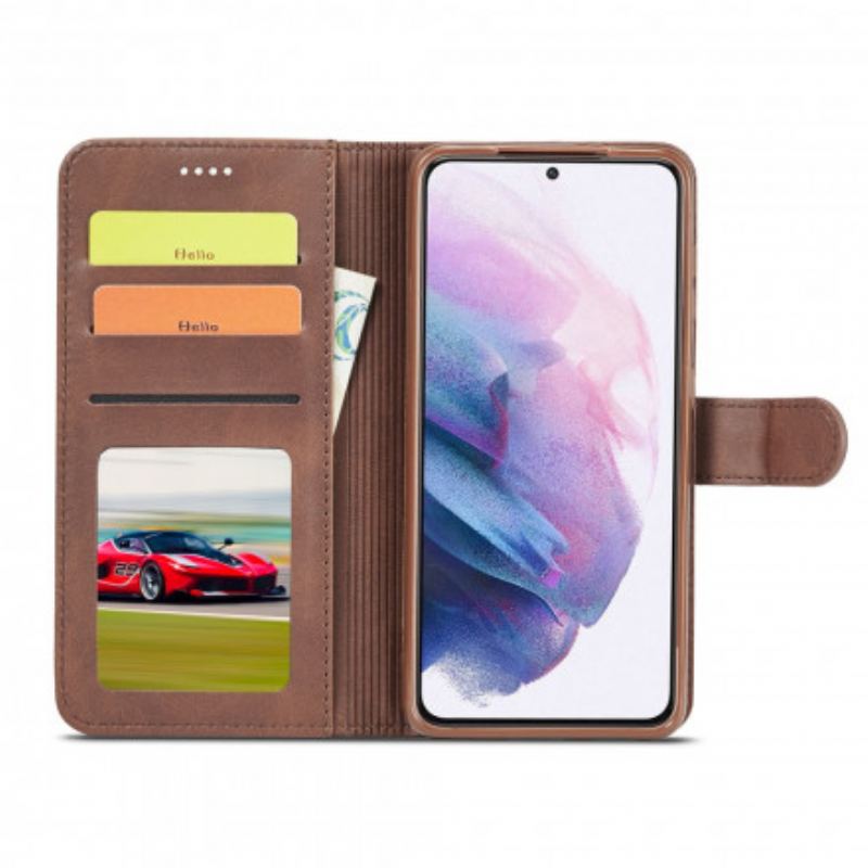 Capa Folio Para Samsung Galaxy S21 5G Lc.imeeke Efeito Couro