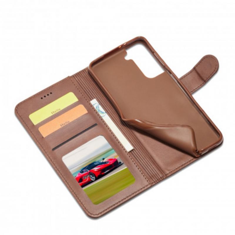 Capa Folio Para Samsung Galaxy S21 5G Lc.imeeke Efeito Couro