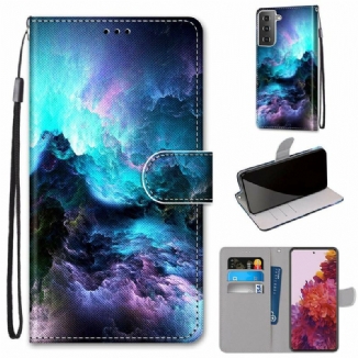 Capa Folio Para Samsung Galaxy S21 5G Natureza Misteriosa