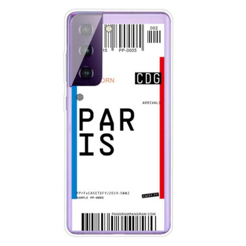 Capa Para Samsung Galaxy S21 5G Cartão De Embarque Para Paris