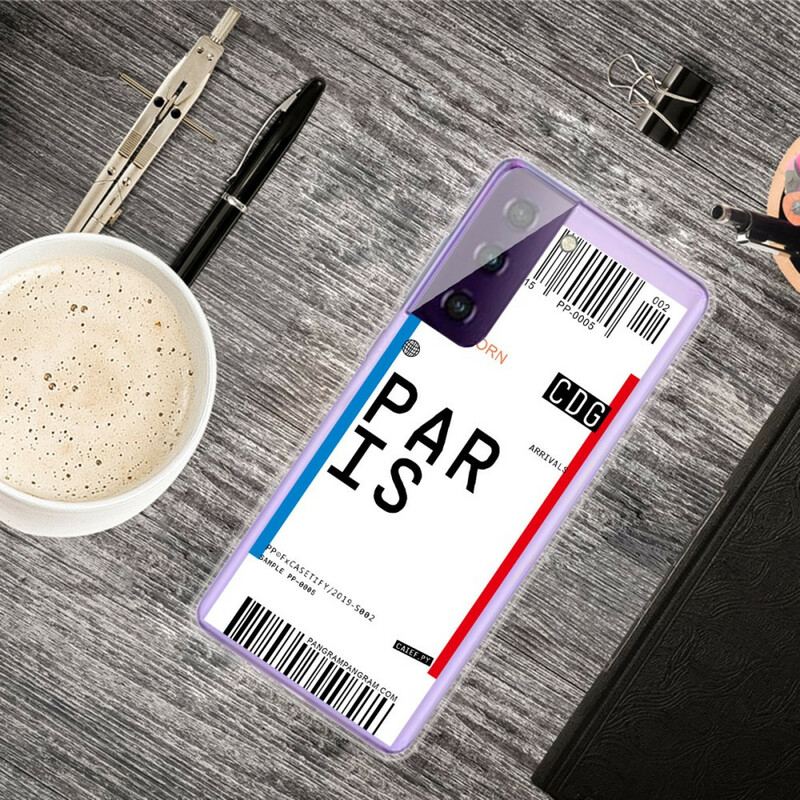 Capa Para Samsung Galaxy S21 5G Cartão De Embarque Para Paris
