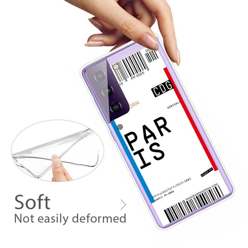 Capa Para Samsung Galaxy S21 5G Cartão De Embarque Para Paris