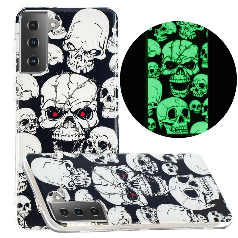 Capa Para Samsung Galaxy S21 5G Cuidado Crânios Fluorescentes
