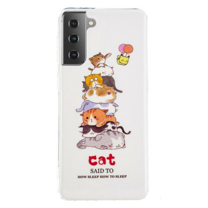 Capa Para Samsung Galaxy S21 5G Gatos Fluorescentes