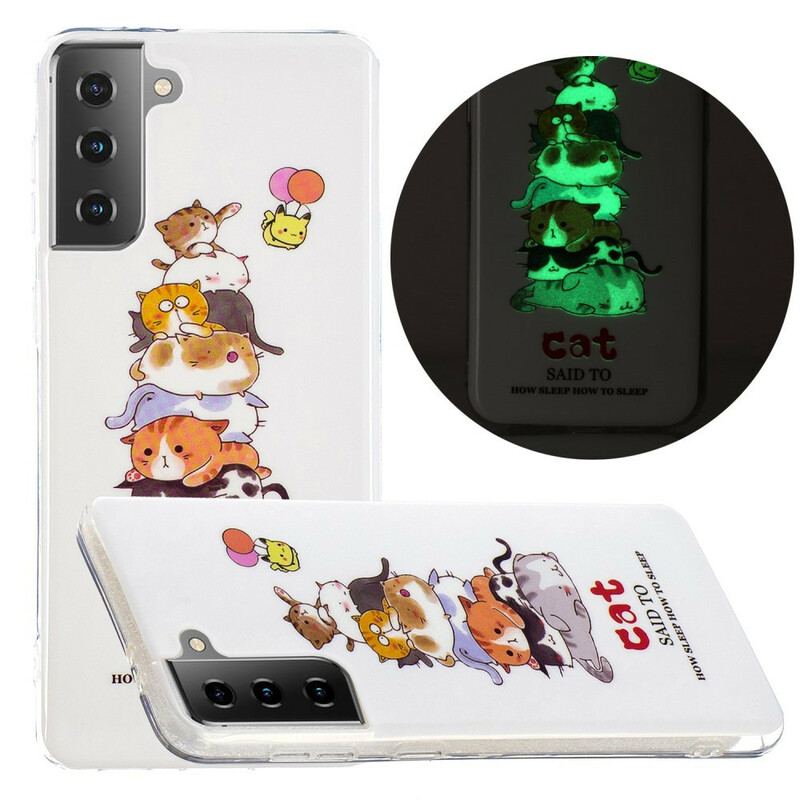 Capa Para Samsung Galaxy S21 5G Gatos Fluorescentes