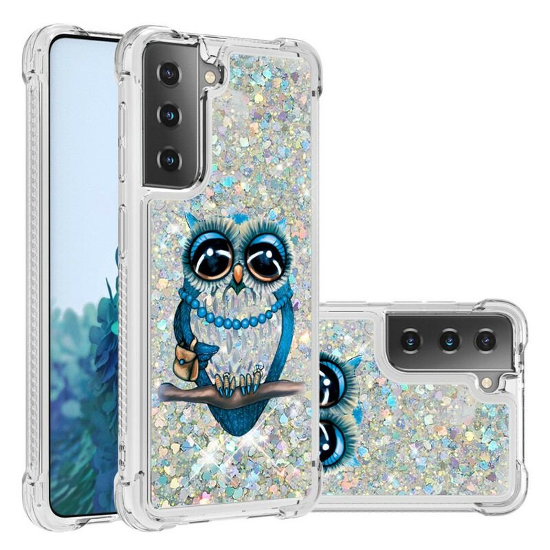 Capa Para Samsung Galaxy S21 5G Lantejoulas Miss Coruja