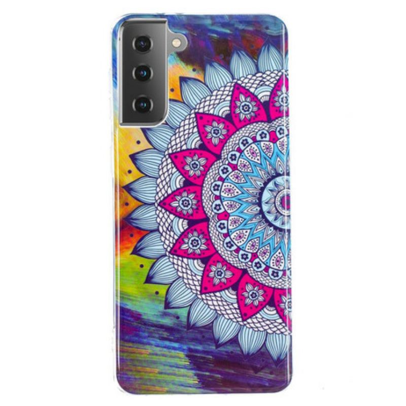 Capa Para Samsung Galaxy S21 5G Mandala Colorida Fluorescente