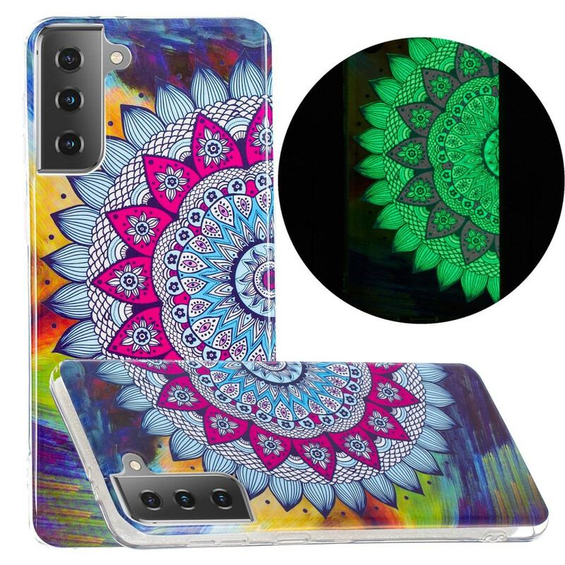 Capa Para Samsung Galaxy S21 5G Mandala Colorida Fluorescente