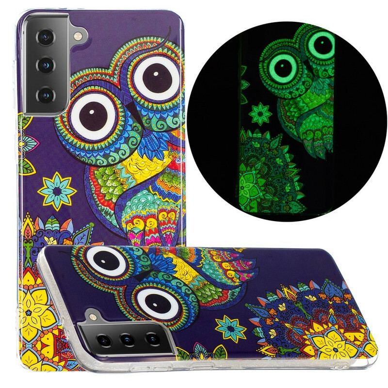 Capa Para Samsung Galaxy S21 5G Mandala Coruja Fluorescente