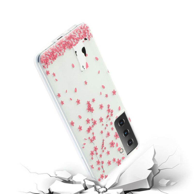 Capa Para Samsung Galaxy S21 5G Pétalas E Gato