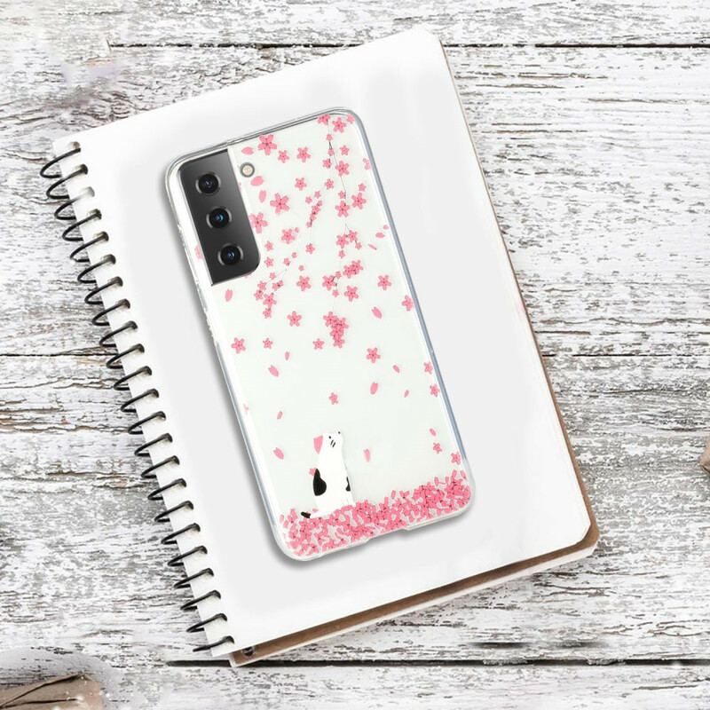 Capa Para Samsung Galaxy S21 5G Pétalas E Gato