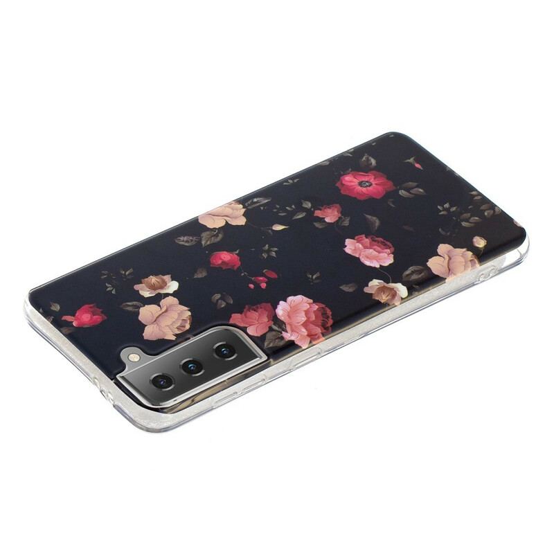 Capa Para Samsung Galaxy S21 5G Série Floral Fluorescente