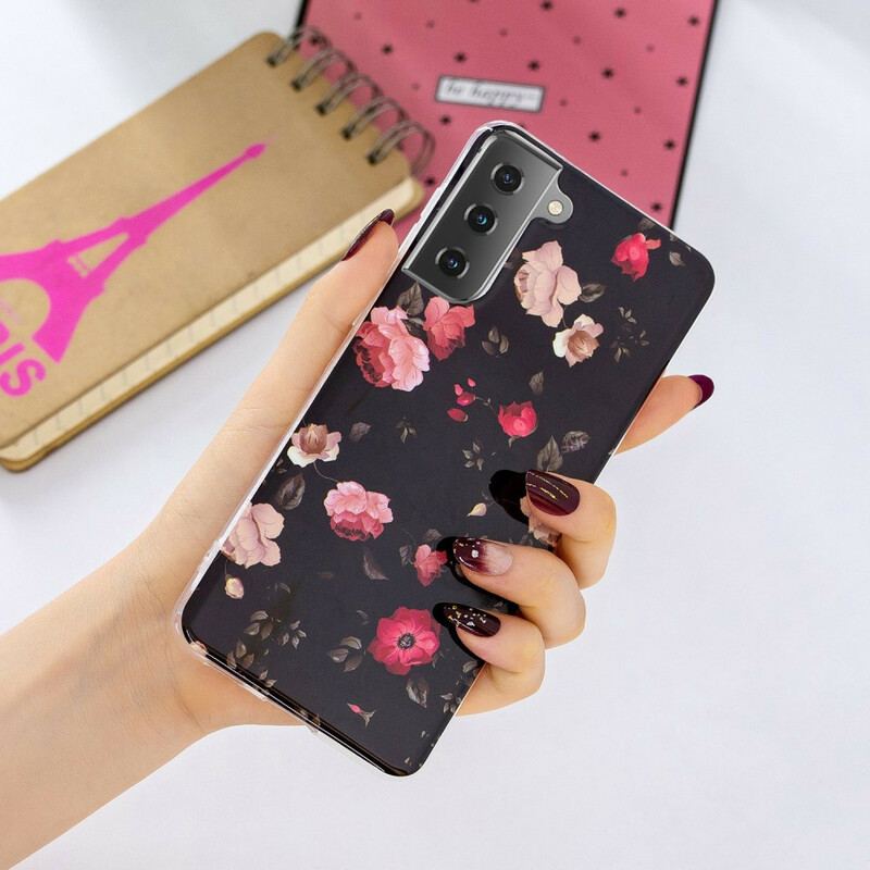Capa Para Samsung Galaxy S21 5G Série Floral Fluorescente