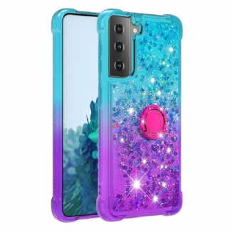 Capa Para Samsung Galaxy S21 5G Suporte De Anel Glitter