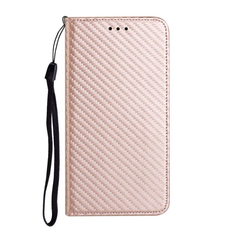 Capa De Celular Para Poco M4 Pro 5G De Cordão Flip Correia De Fibra De Carbono