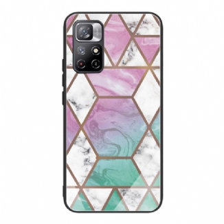Capa De Celular Para Poco M4 Pro 5G Vidro Temperado De Mármore Geométrico