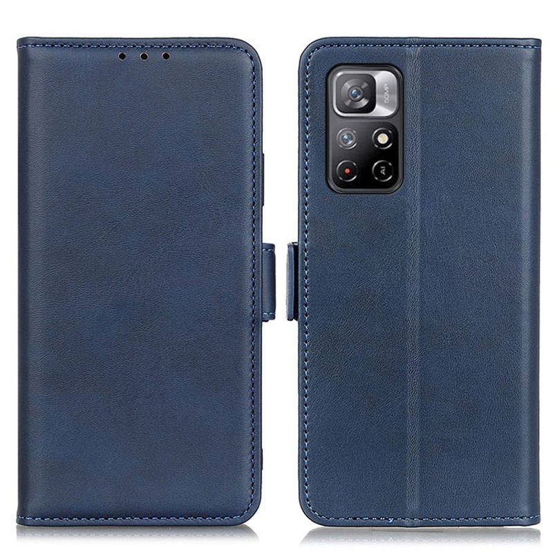 Capa De Couro Para Poco M4 Pro 5G Flip Aba Dupla