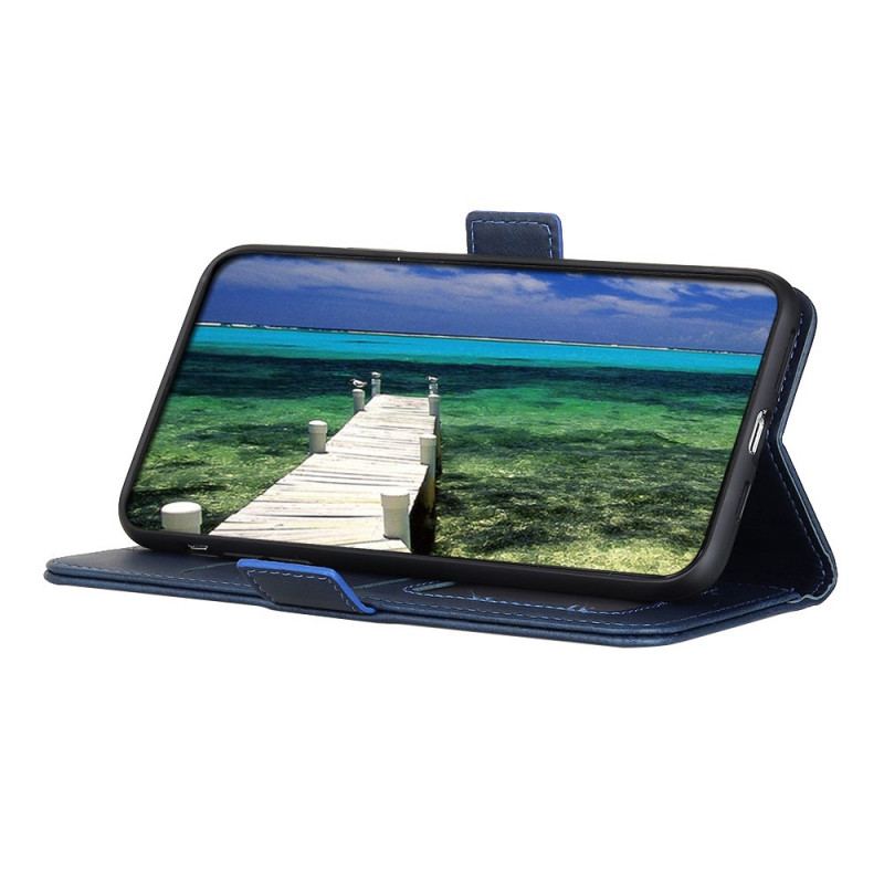 Capa De Couro Para Poco M4 Pro 5G Flip Aba Dupla