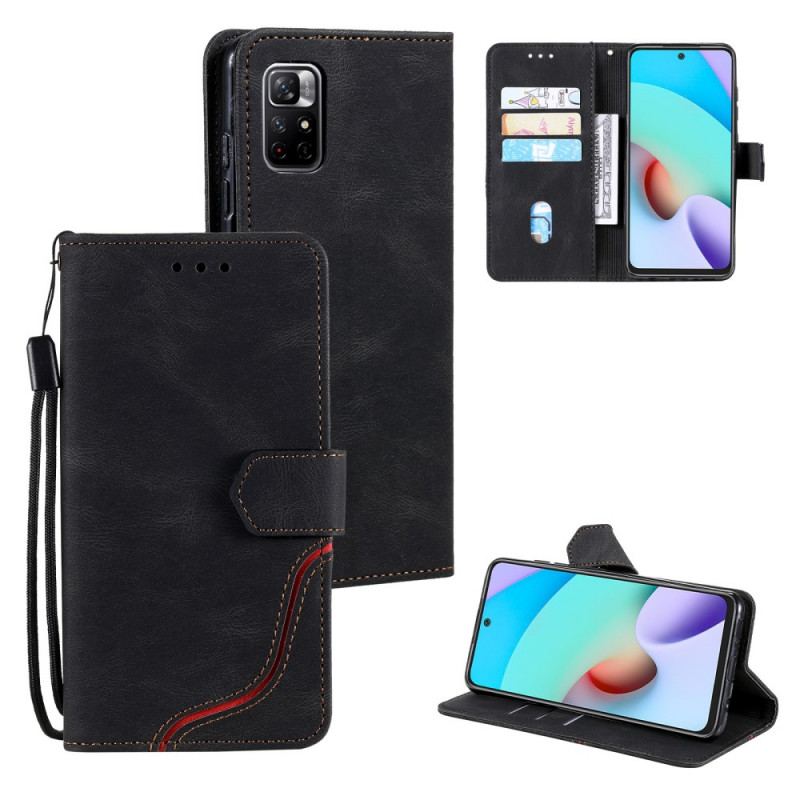 Capa De Couro Para Poco M4 Pro 5G Couro Rachado Com Toque De Pele