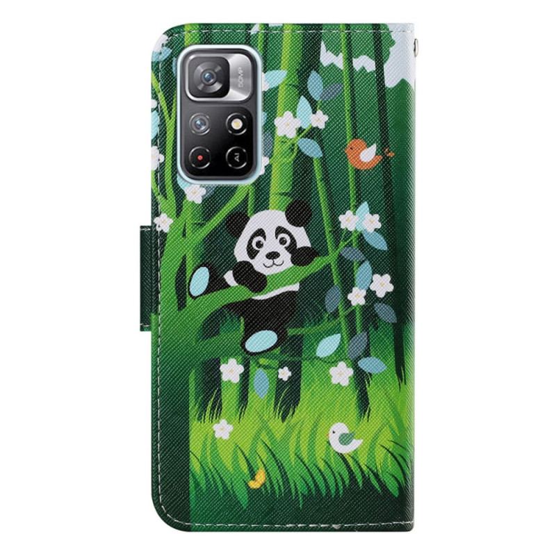 Capa Flip Para Poco M4 Pro 5G Caminhada Do Panda