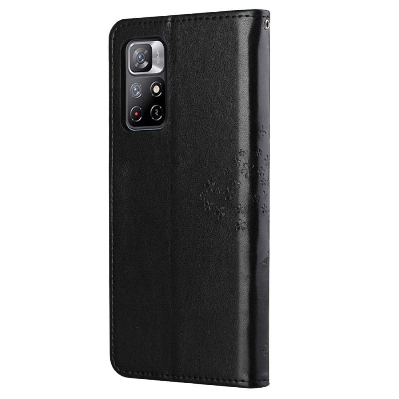 Capa Flip Para Poco M4 Pro 5G De Cordão Tanga E Corujas