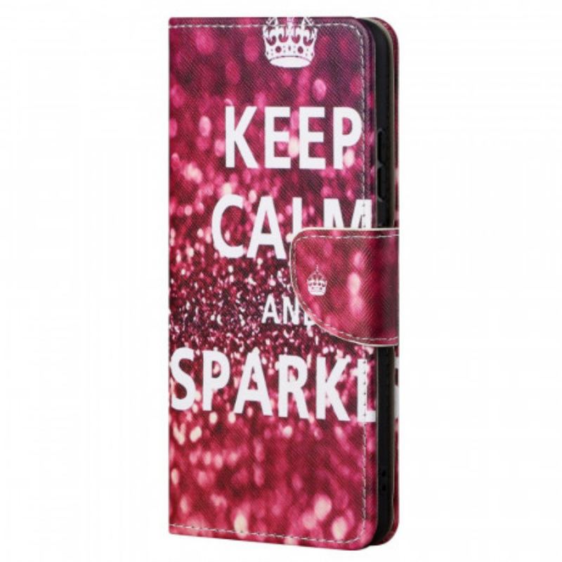 Capa Flip Para Poco M4 Pro 5G Mantenha A Calma E Brilhe