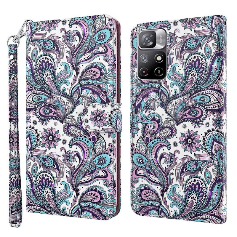 Capa Flip Para Poco M4 Pro 5G Padrões De Flores