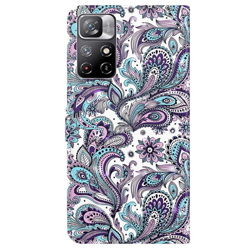 Capa Flip Para Poco M4 Pro 5G Padrões De Flores