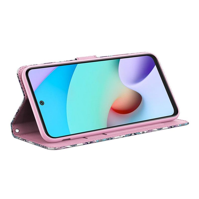 Capa Flip Para Poco M4 Pro 5G Padrões De Flores
