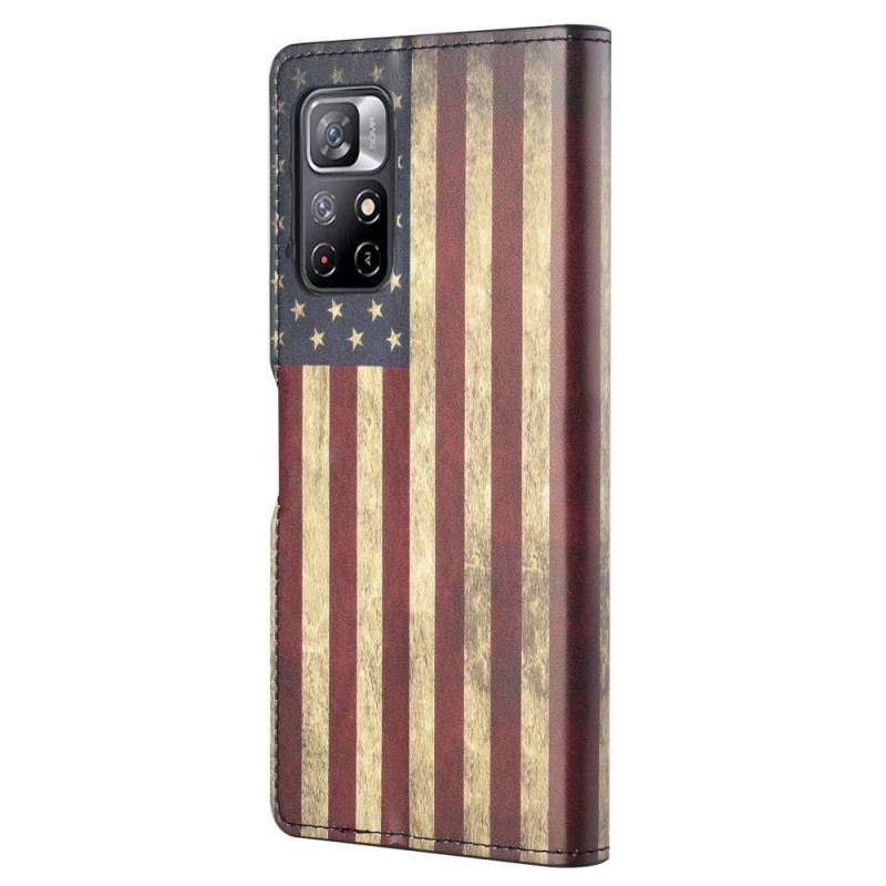 Capa Folio Para Poco M4 Pro 5G Bandeira Americana