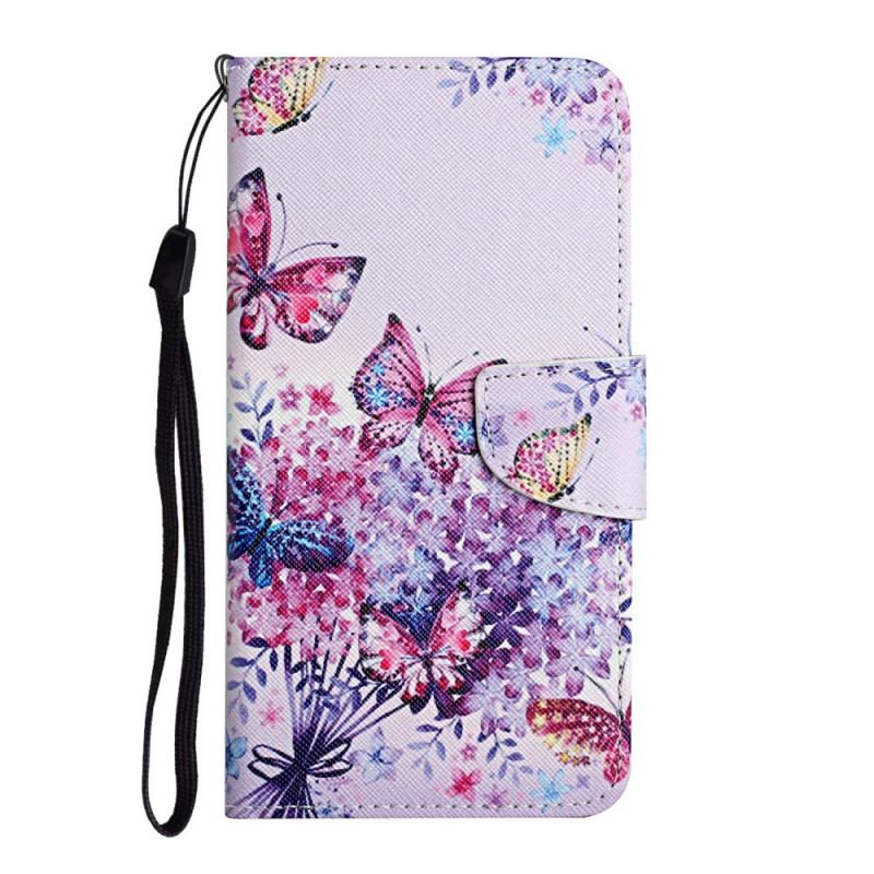 Capa Folio Para Poco M4 Pro 5G Buquê De Flores E Borboletas