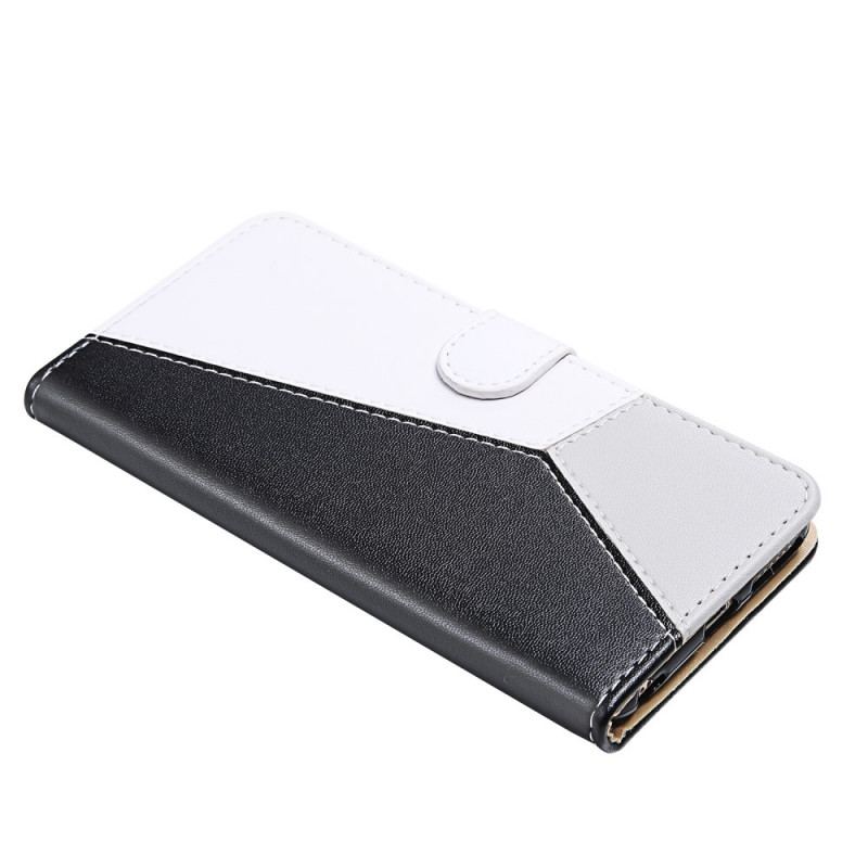 Capa Folio Para Poco M4 Pro 5G Efeito Couro Tricolor