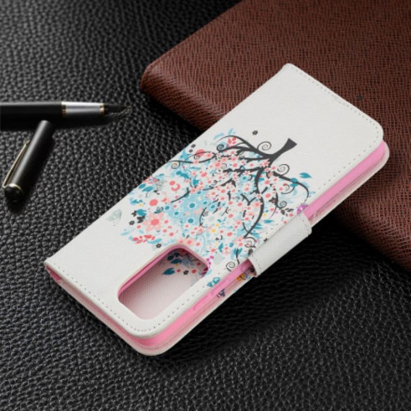 Capa De Couro Para Samsung Galaxy A52 4G / A52 5G / A52s 5G Árvore Florida